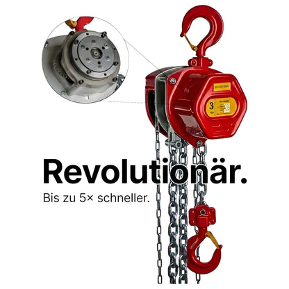 Premium Stirnradkettenzug mit variabler Geschwindigkeit 3t